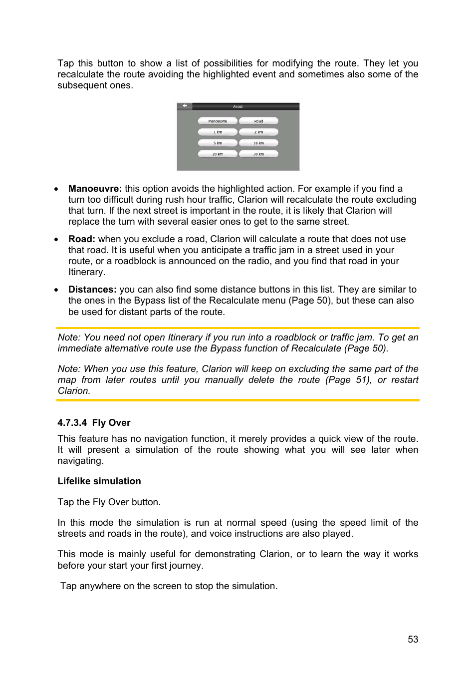 Fly over | Clarion MAP670 User Manual | Page 53 / 94