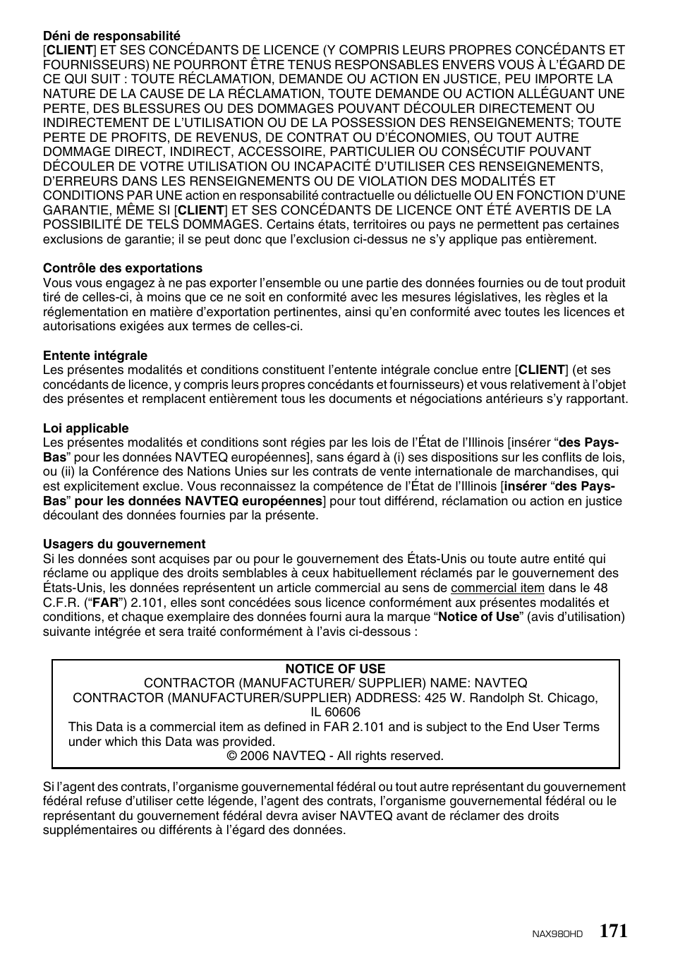 Clarion NAX980HD User Manual | Page 58 / 59