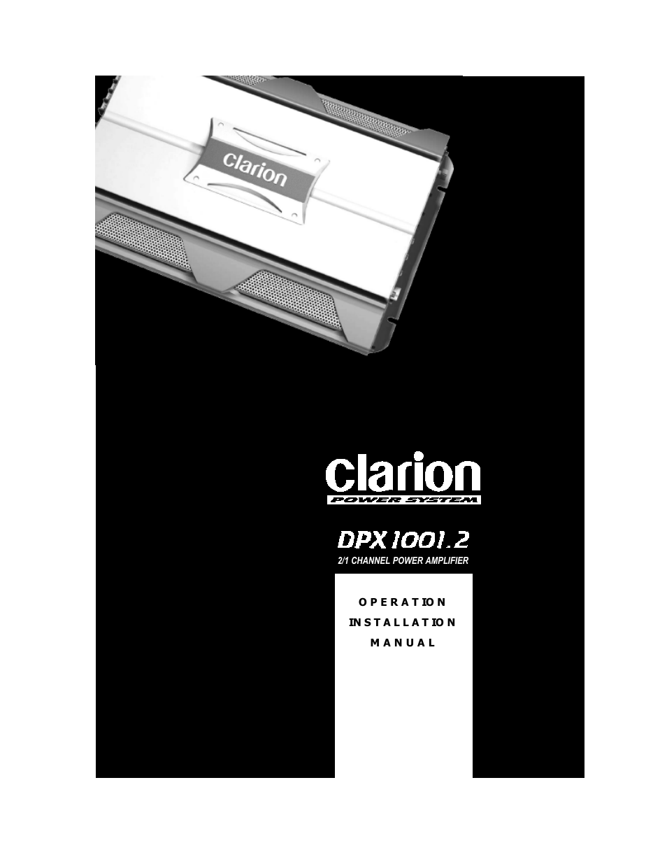 Clarion DPX1001.2 User Manual | 16 pages