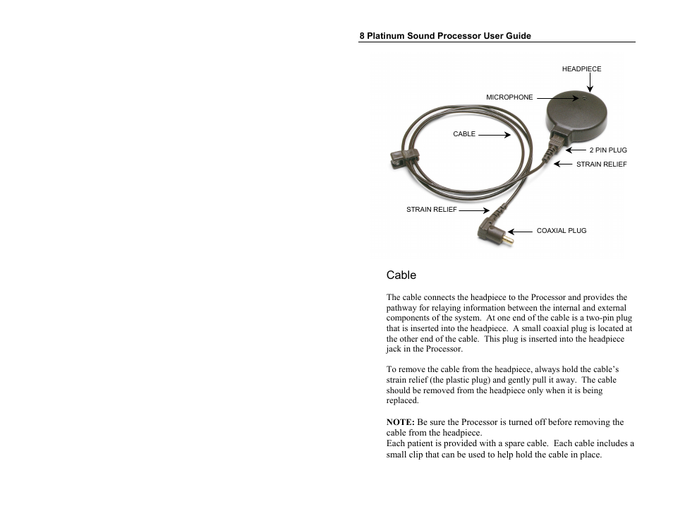 Cable | Clarion Platinum Sound Processor User Manual | Page 13 / 37