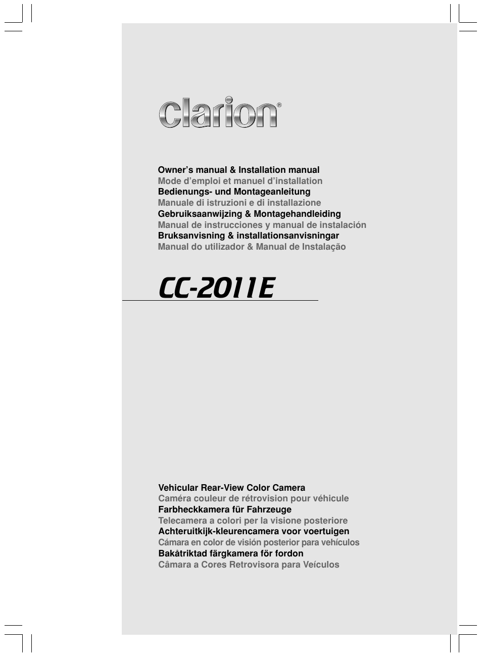 Clarion CC-2011E User Manual | 10 pages