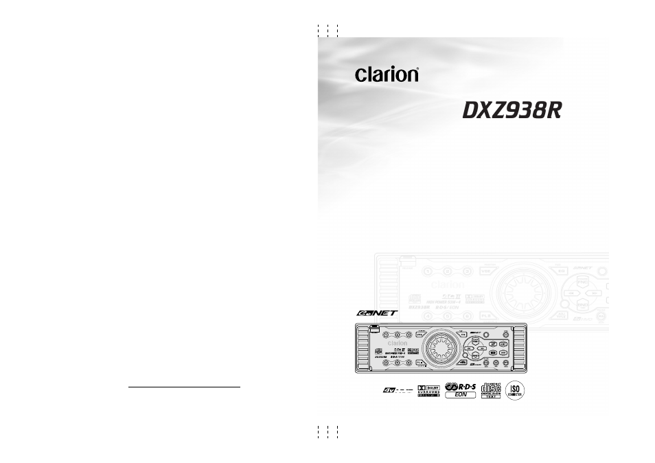 Clarion DXZ938R User Manual | 33 pages