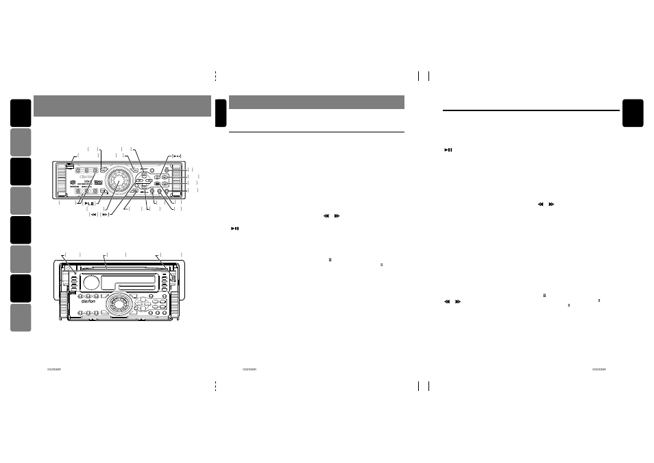 Nomenclature, Names of the buttons and their functions, English | When the cd/md/dvd changer is connected, When the tv/dab is connected, When the dts/dolby digital is connected | Clarion DXZ938R User Manual | Page 4 / 33