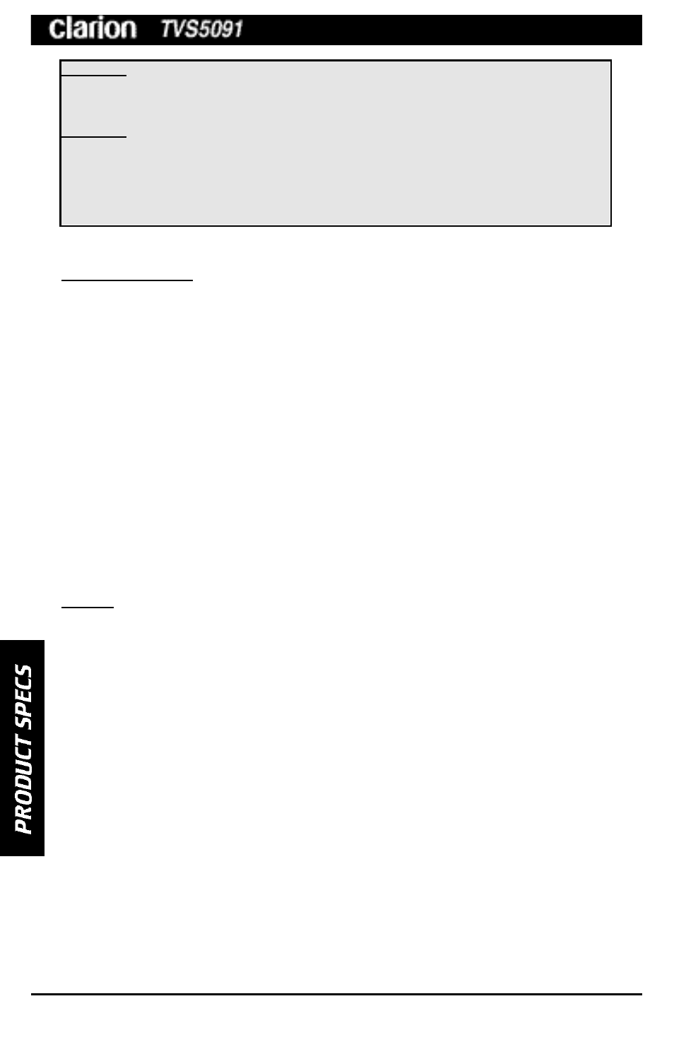 Clarion TVS5091 User Manual | Page 10 / 12