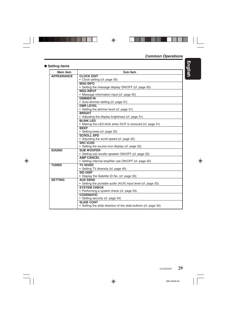 English | Clarion DXZ865MP User Manual | Page 29 / 46