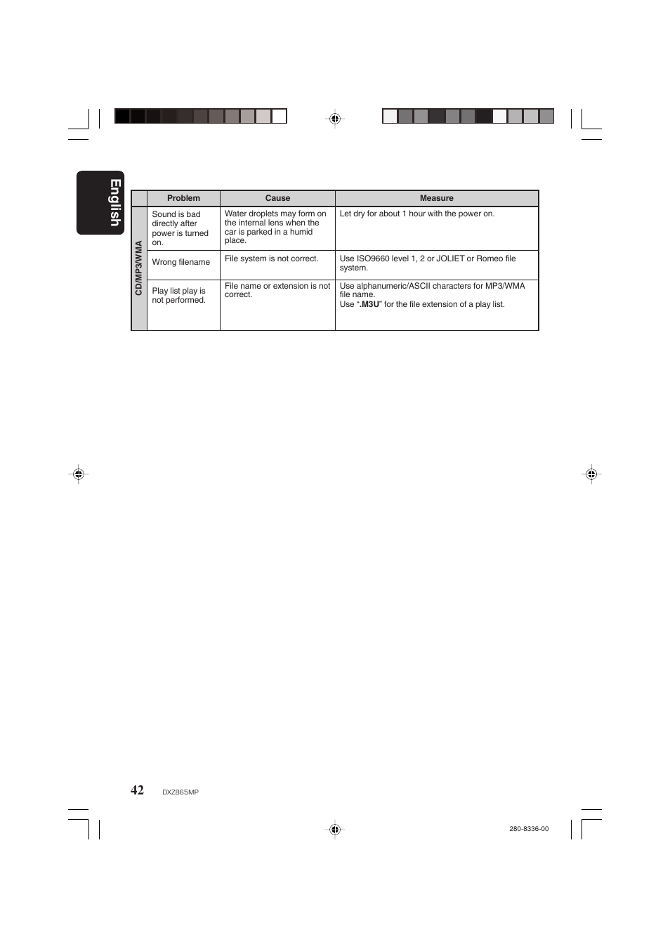English 42 | Clarion DXZ865MP User Manual | Page 42 / 46