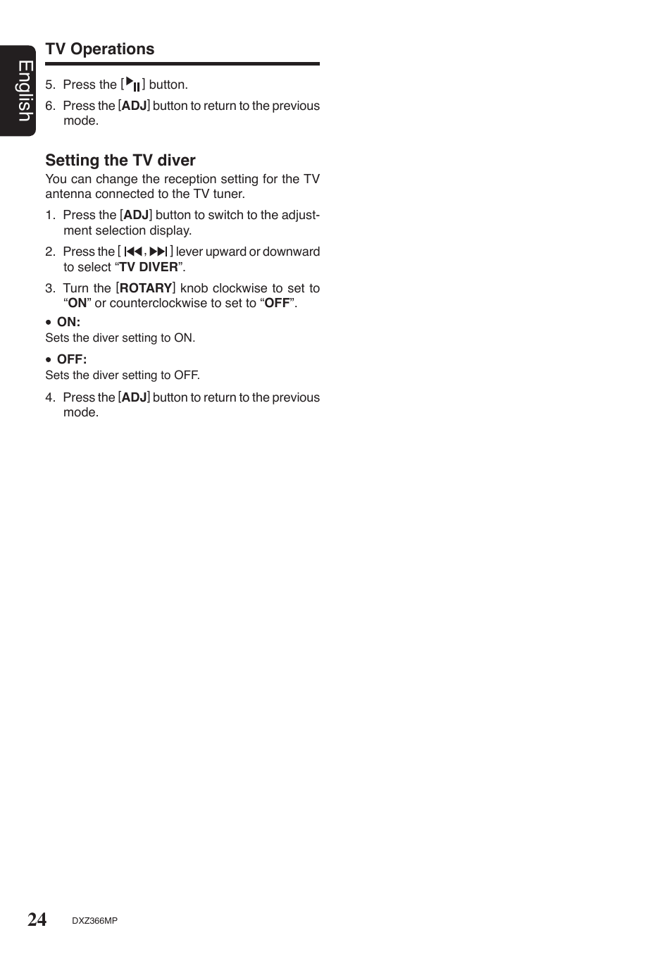 24 english | Clarion DXZ366MP User Manual | Page 24 / 29