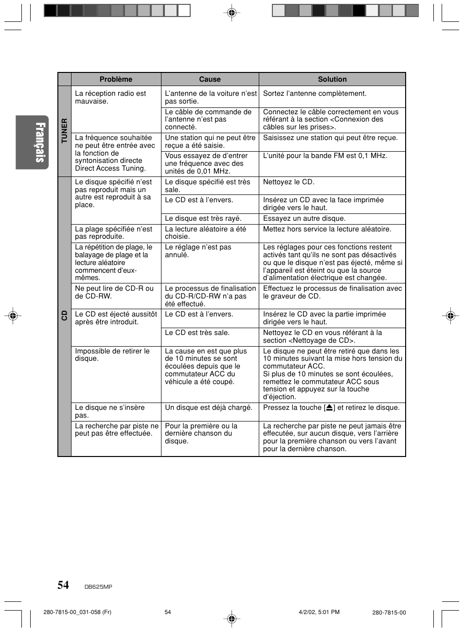 Clarion DB625MP User Manual | Page 50 / 80