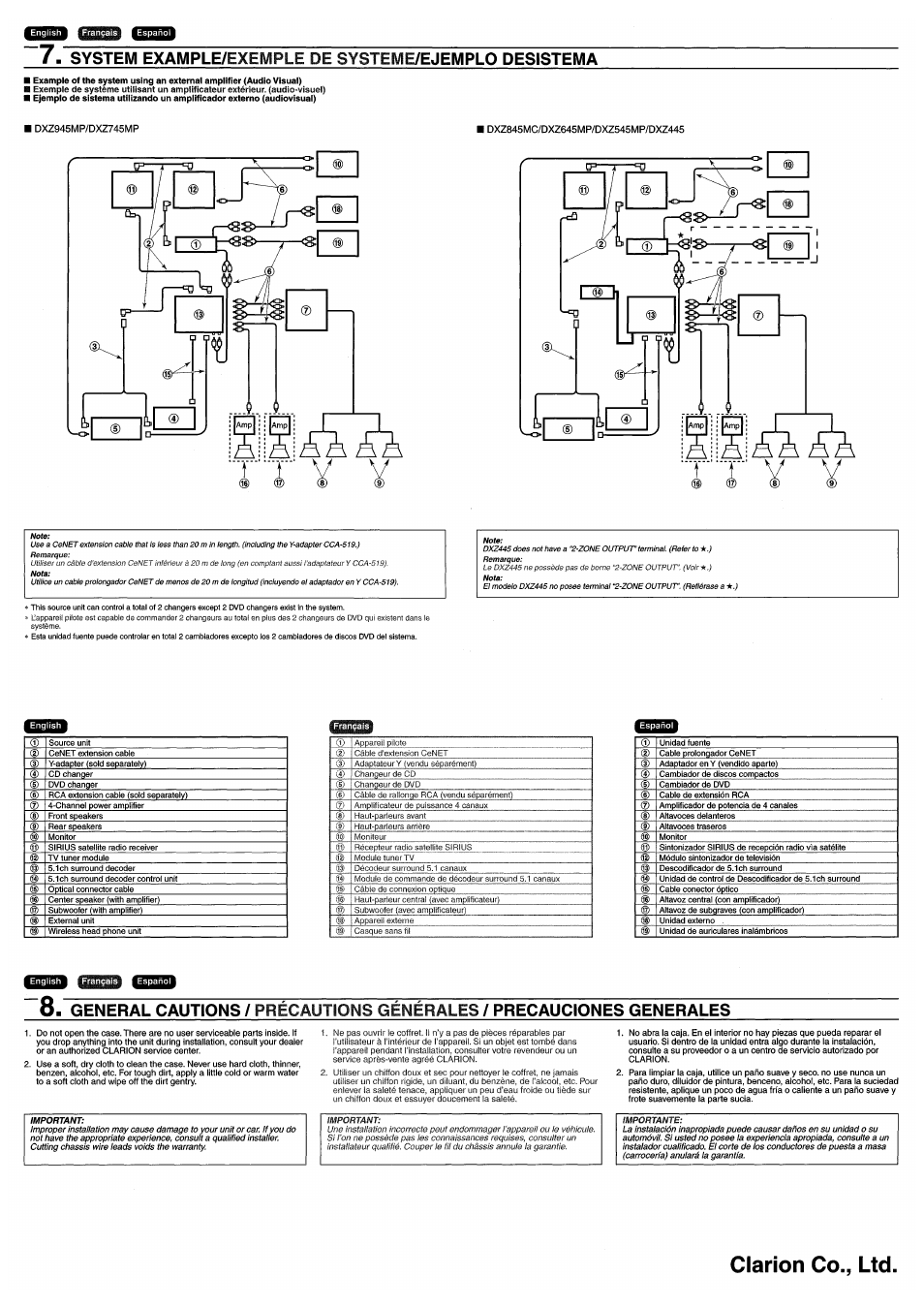 Clarion DXZ545MP User Manual | Page 36 / 41