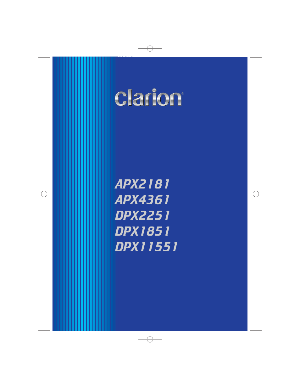 Clarion APX2181 User Manual | 80 pages