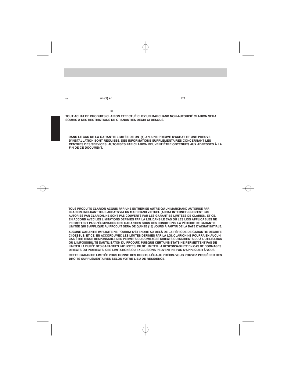 Français, Garantie limitée de 1 an | Clarion APX2181 User Manual | Page 52 / 80