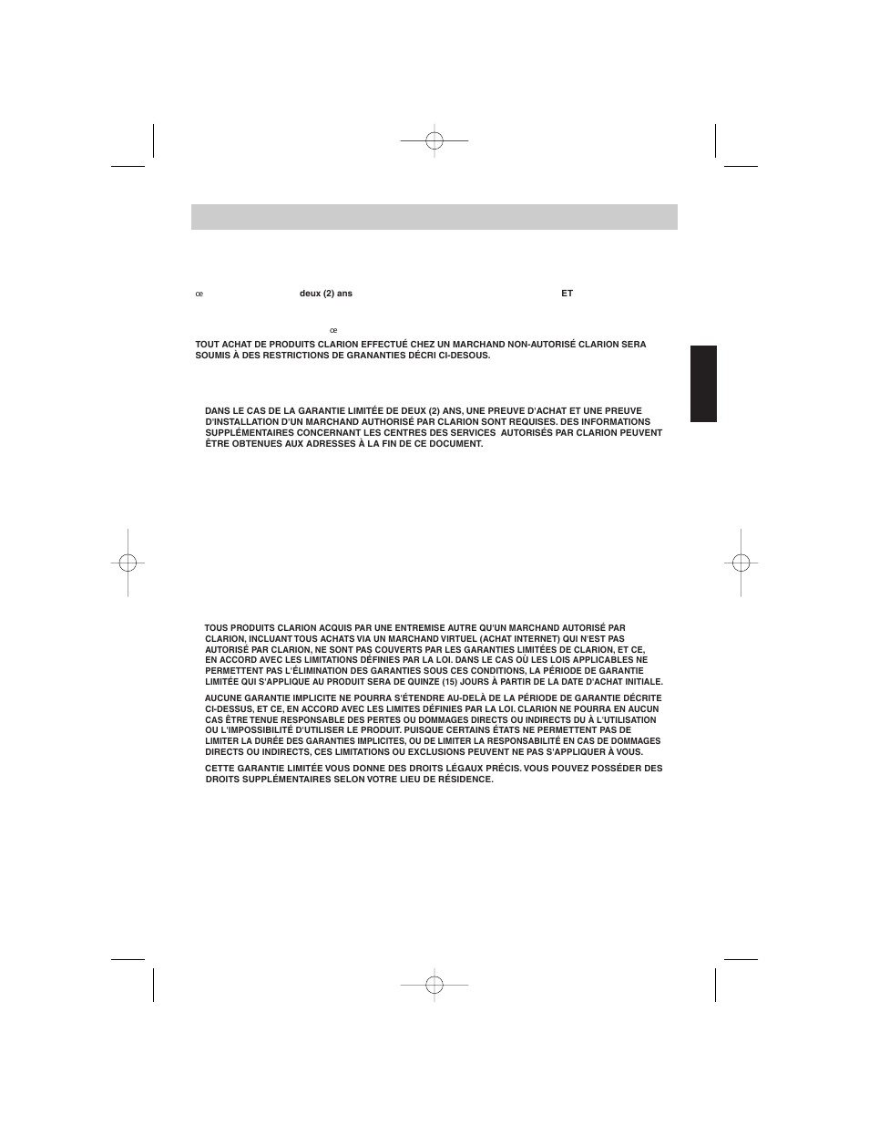 Français, Garantie limitée de 2 ans | Clarion APX2181 User Manual | Page 53 / 80