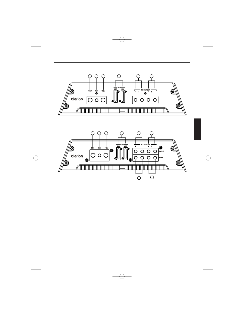 Español, Conexiones de energía y altavoces | Clarion APX2181 User Manual | Page 65 / 80