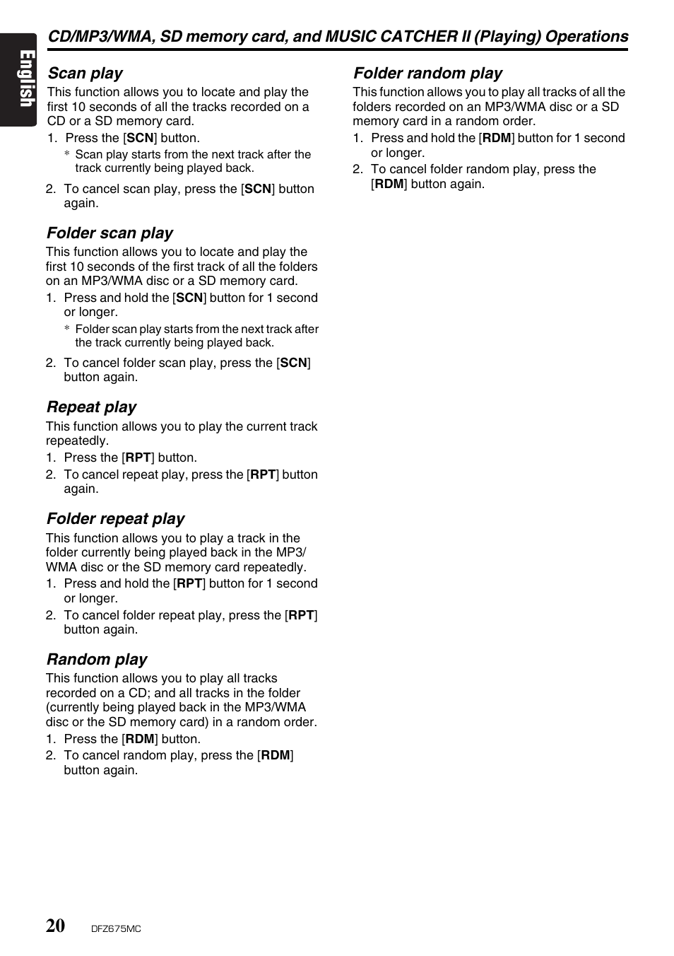 English | Clarion DFZ675MC User Manual | Page 16 / 33