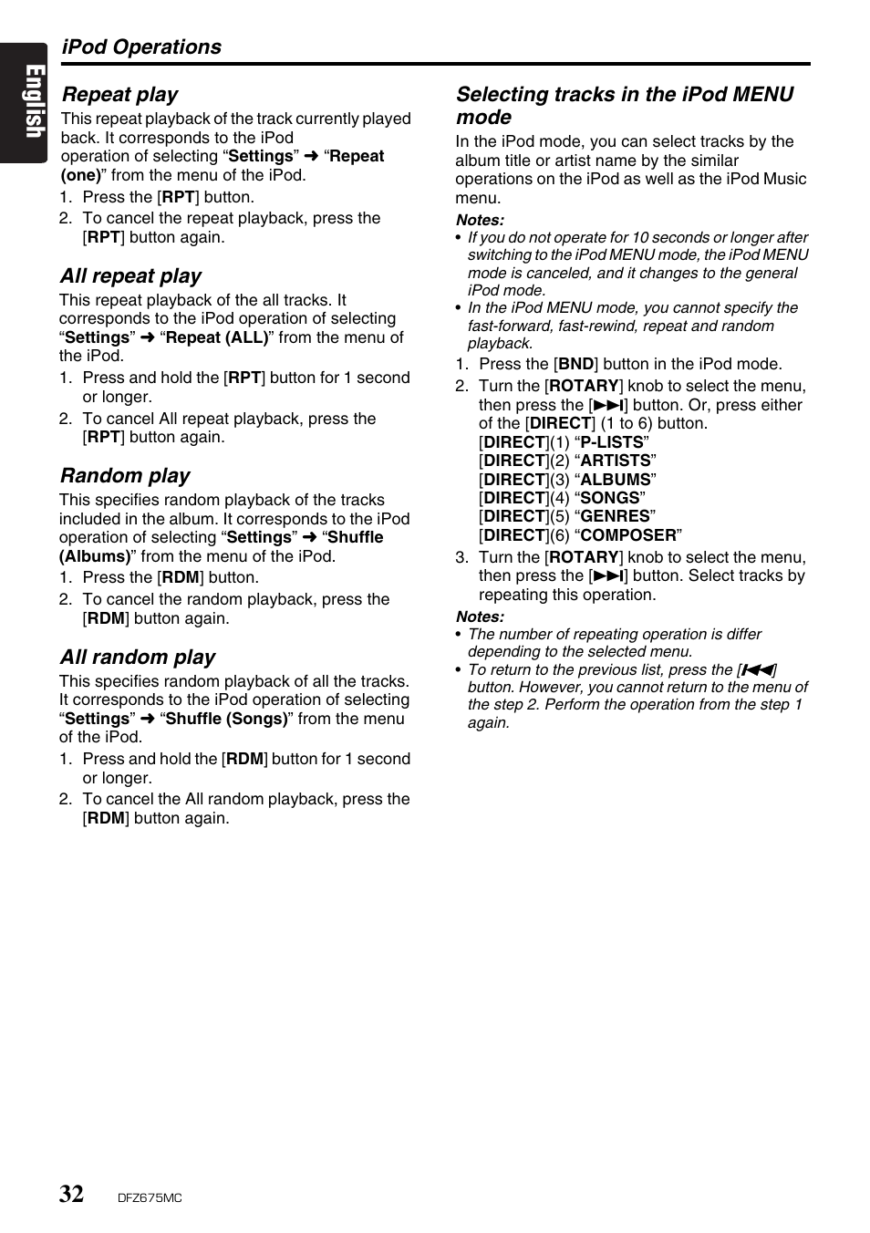 English | Clarion DFZ675MC User Manual | Page 28 / 33