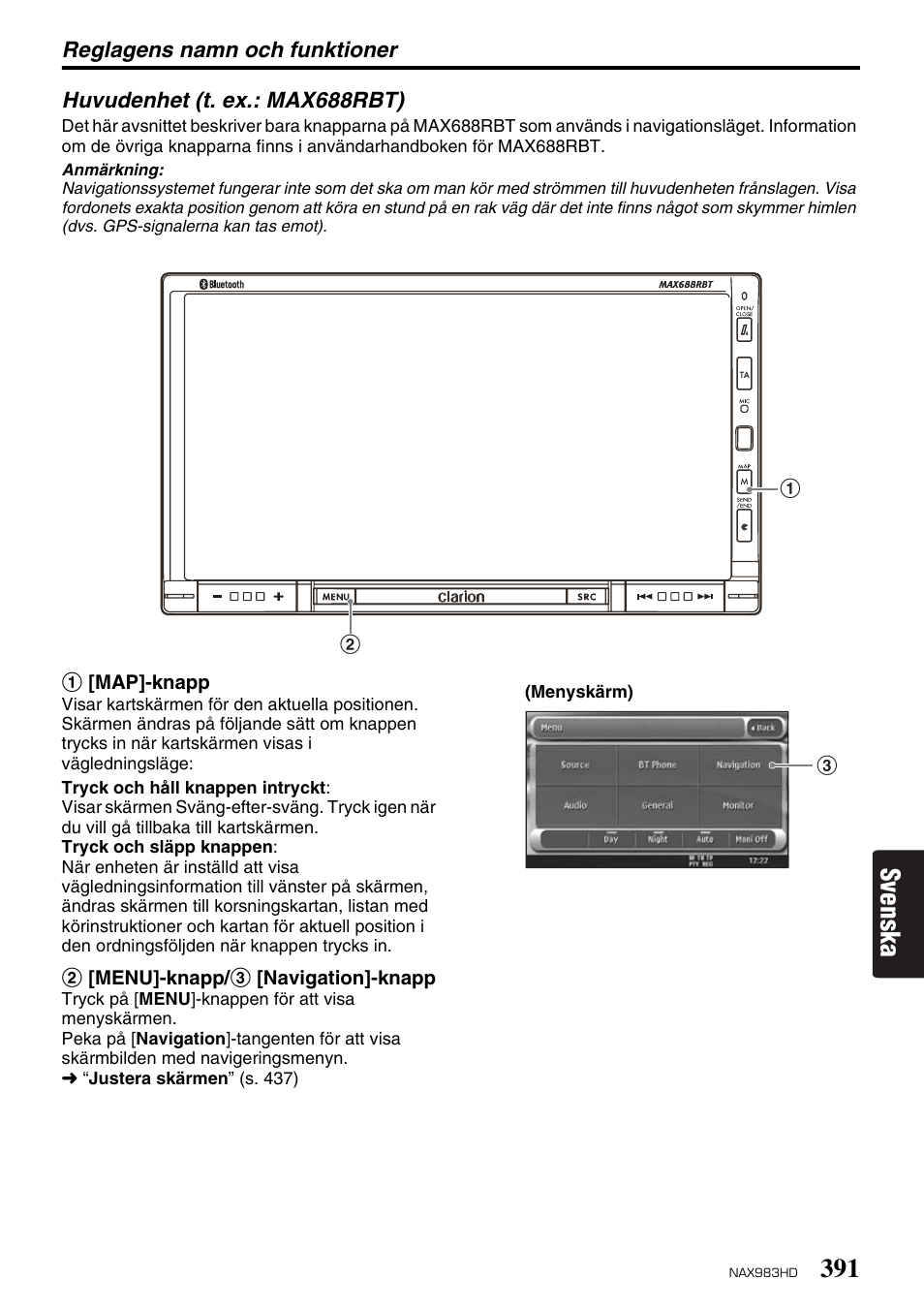 Svenska | Clarion NAX983HD User Manual | Page 8 / 98