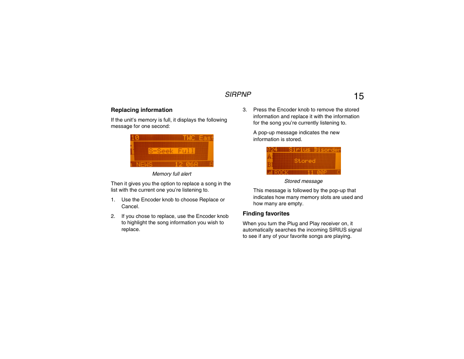 Replacing info, Finding favorites | Clarion RPNP Plug and Play Receiver User Manual | Page 16 / 38