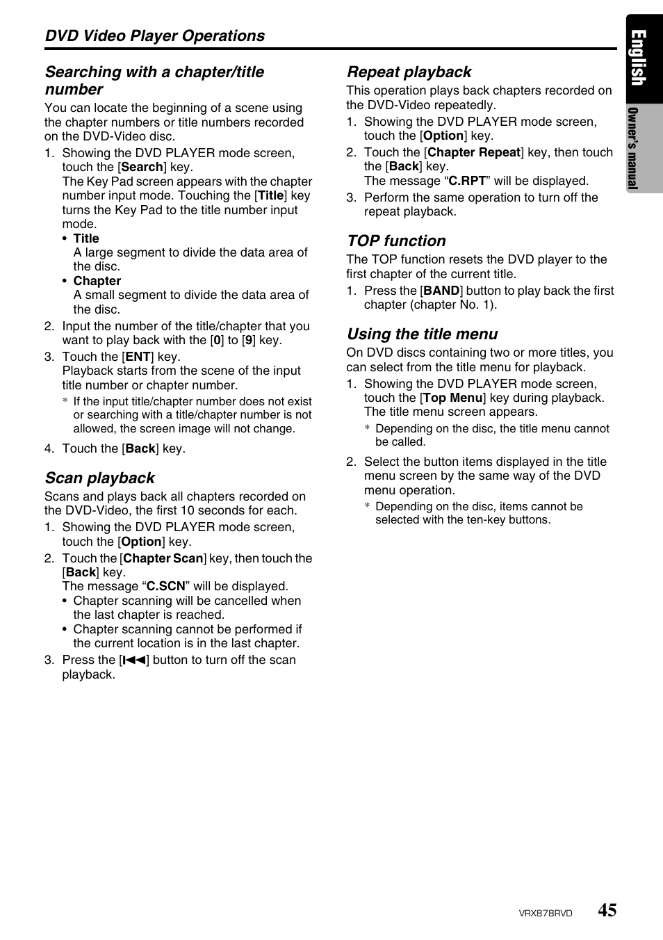 English | Clarion VRX878RVD User Manual | Page 41 / 79