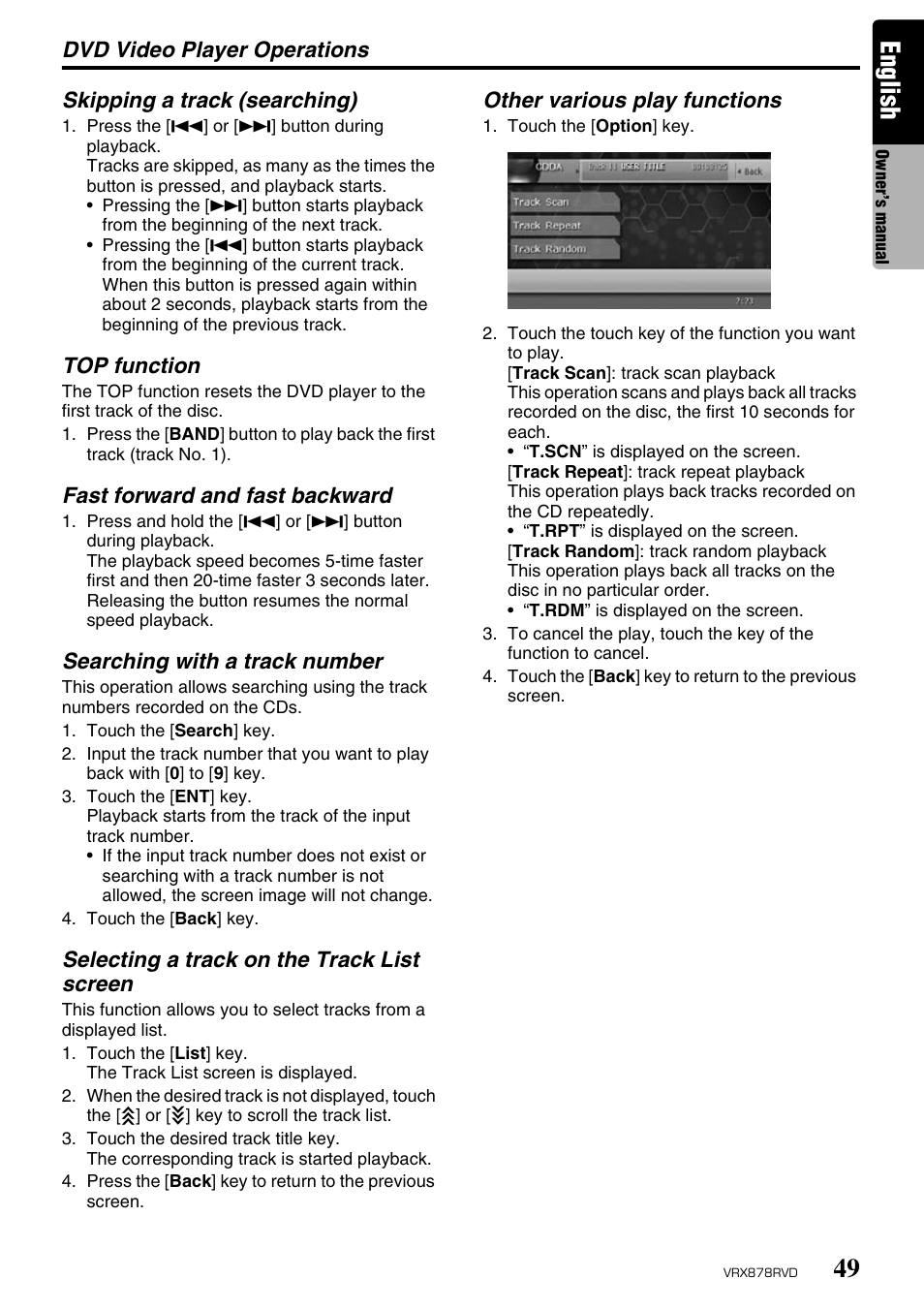 English | Clarion VRX878RVD User Manual | Page 45 / 79