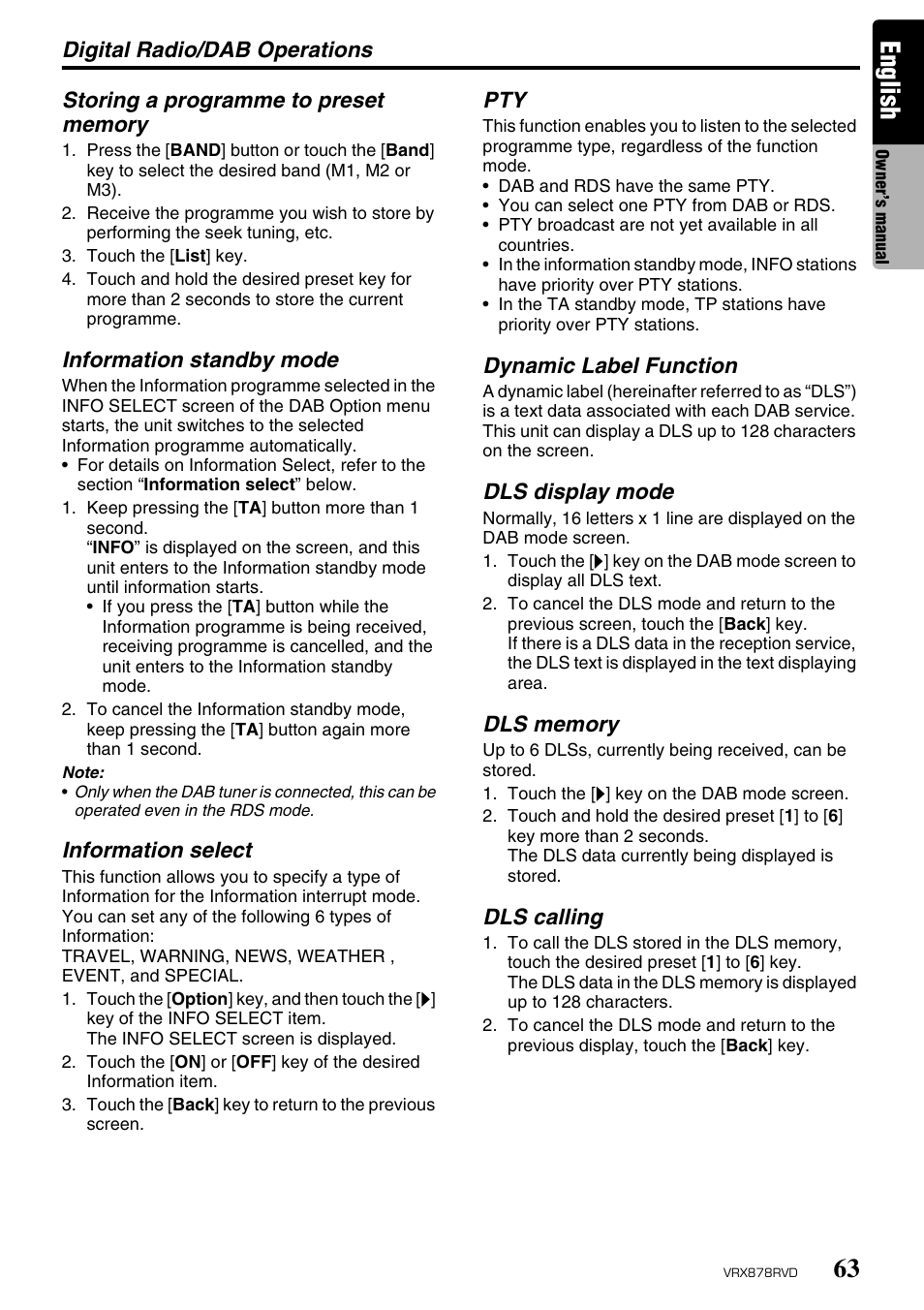 English | Clarion VRX878RVD User Manual | Page 59 / 79