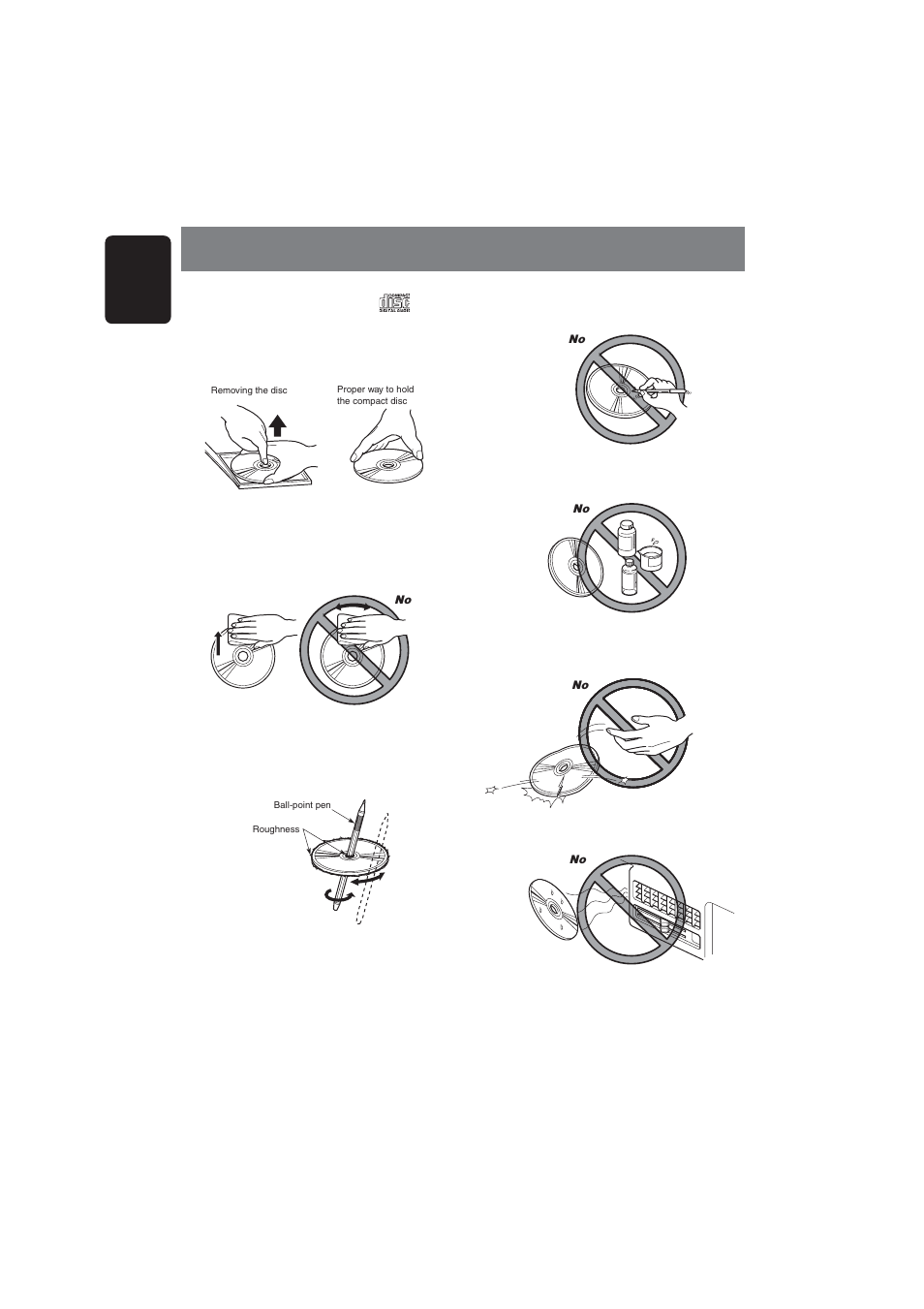 Handling compact discs, 6english | Clarion DB355MP User Manual | Page 4 / 17
