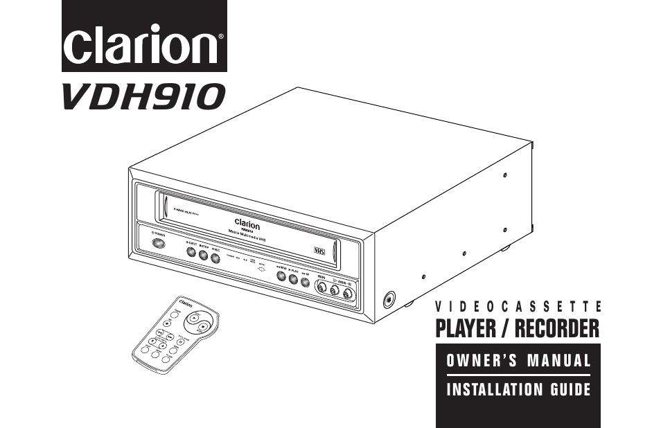 Clarion VDH910 User Manual | 24 pages