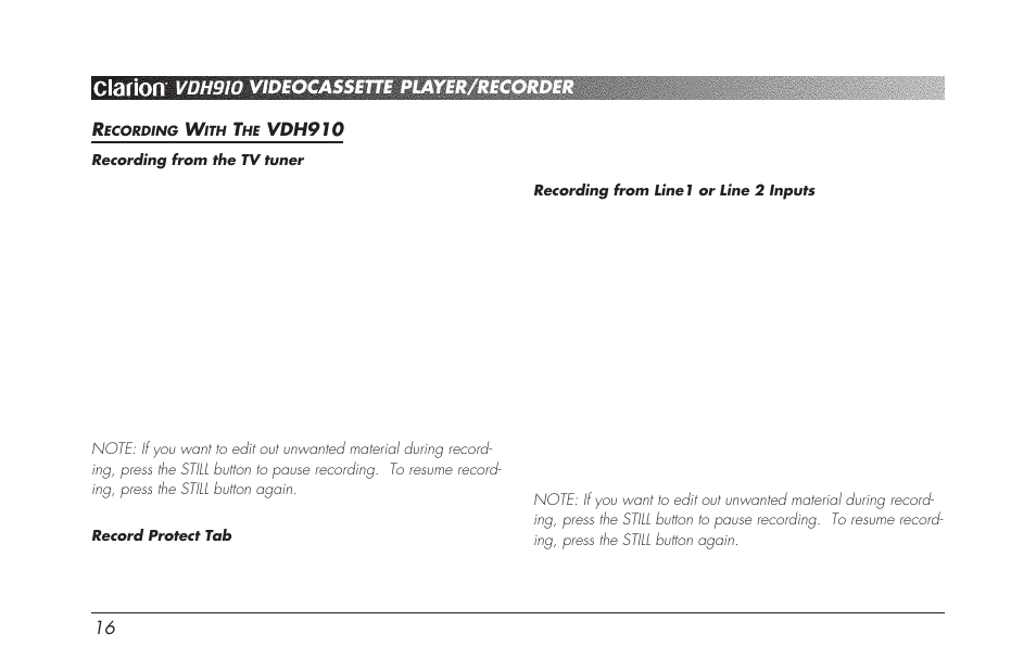 Clarion VDH910 User Manual | Page 18 / 24