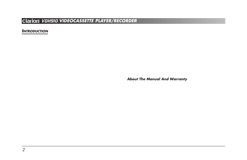 Clarion VDH910 User Manual | Page 4 / 24
