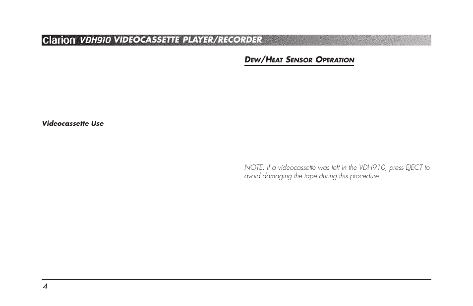 Clarion VDH910 User Manual | Page 6 / 24