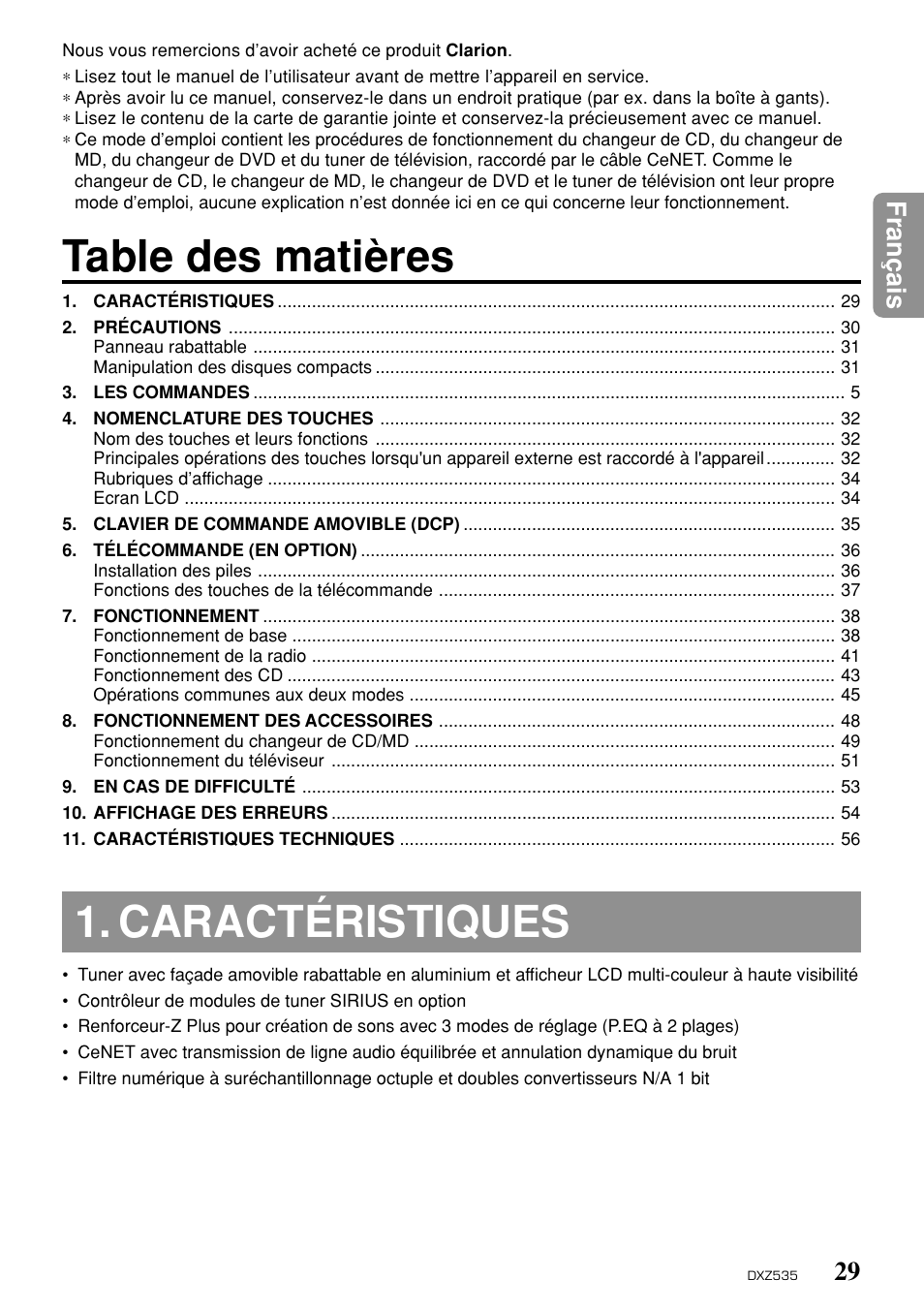 Clarion DXZ535 User Manual | Page 25 / 80