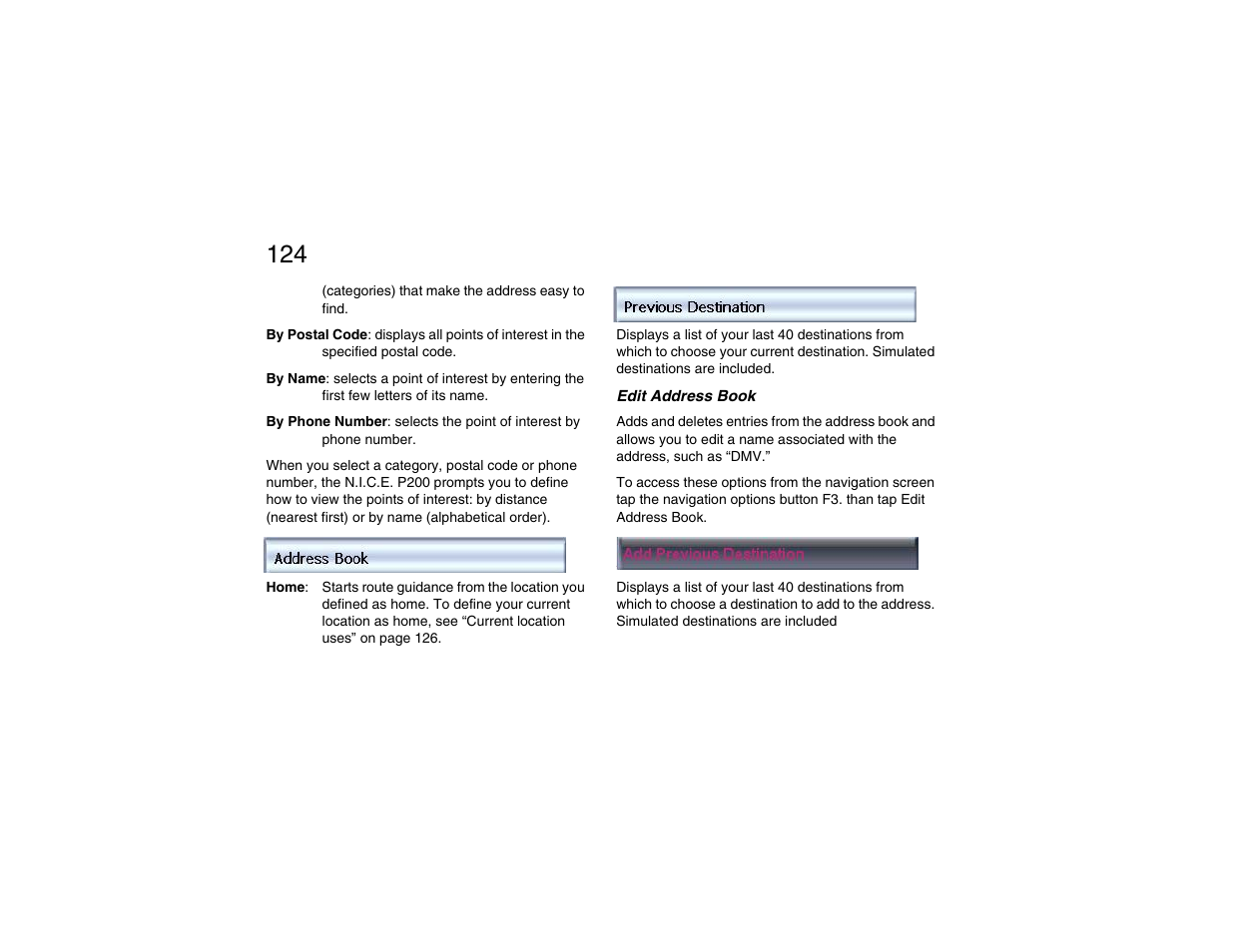 Edit address book | Clarion P200 User Manual | Page 124 / 156