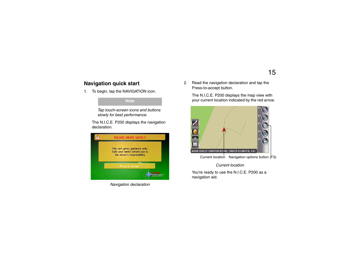 Navigation quick start | Clarion P200 User Manual | Page 15 / 156