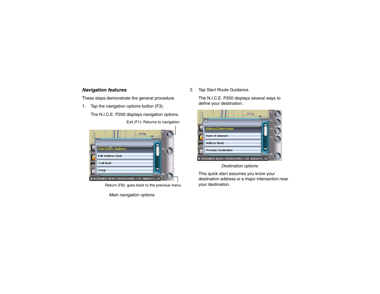 Navigation features | Clarion P200 User Manual | Page 16 / 156