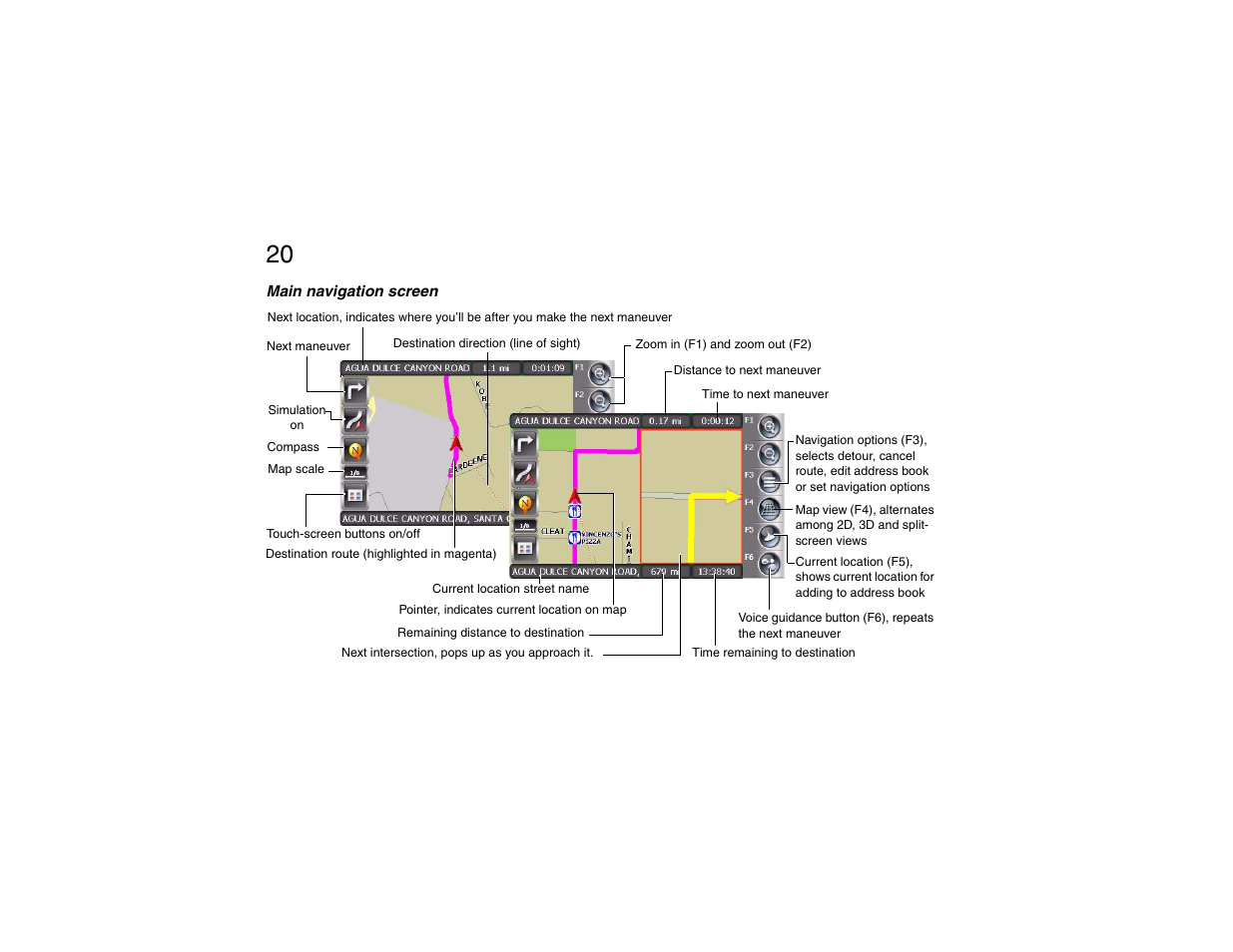 Main navigation screen, Chapter 1: quick start | Clarion P200 User Manual | Page 20 / 156