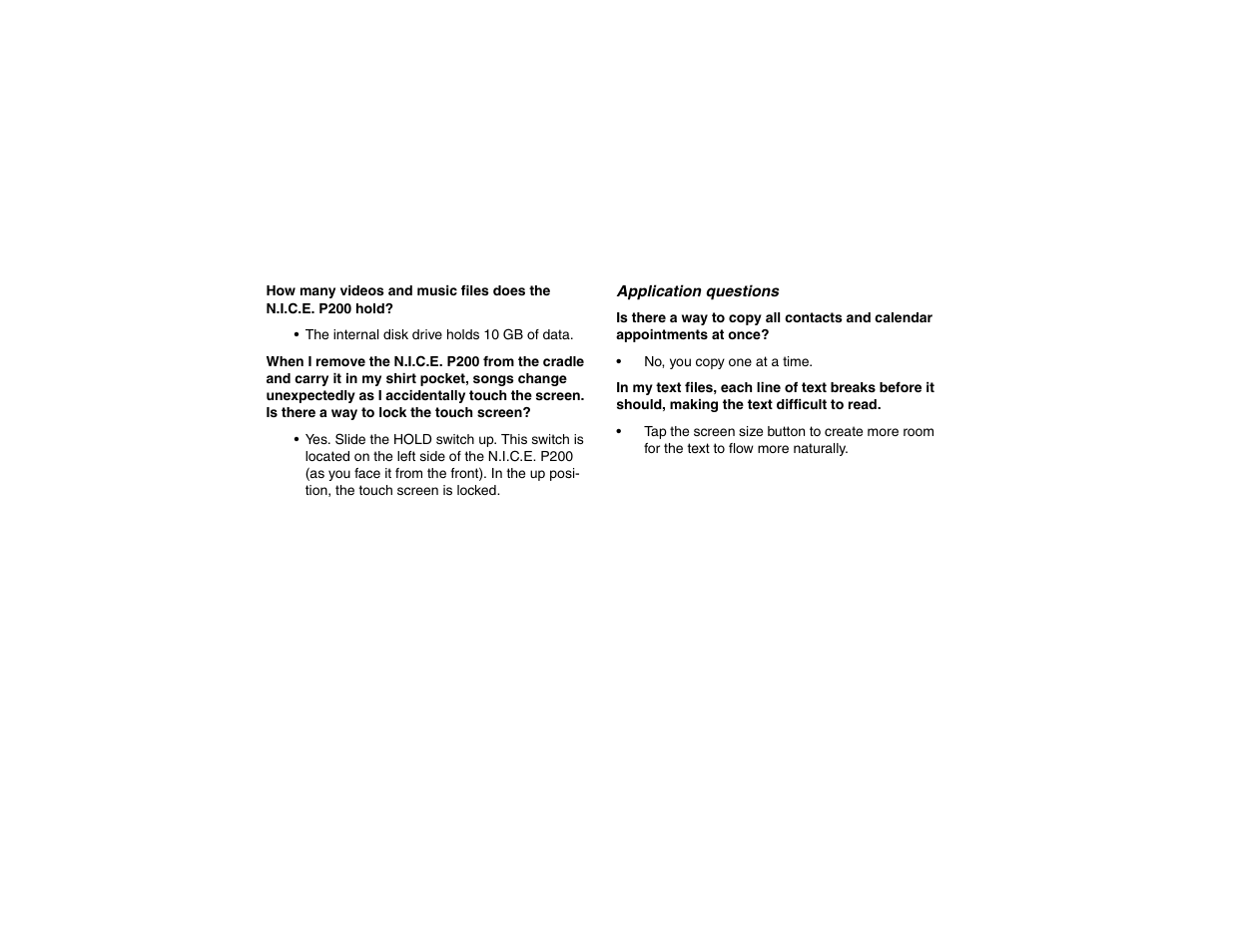 Application questions | Clarion P200 User Manual | Page 28 / 156