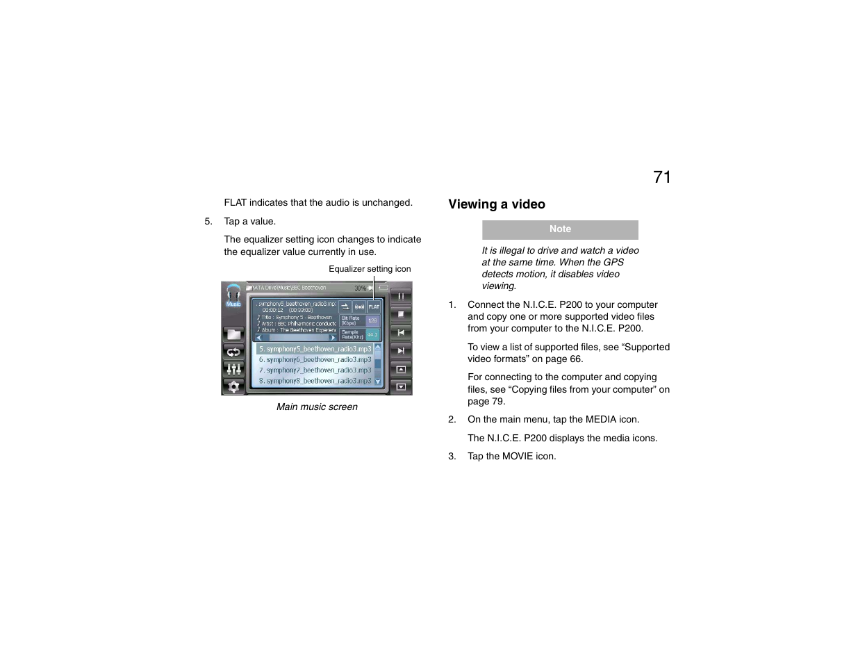 Viewing a video | Clarion P200 User Manual | Page 71 / 156
