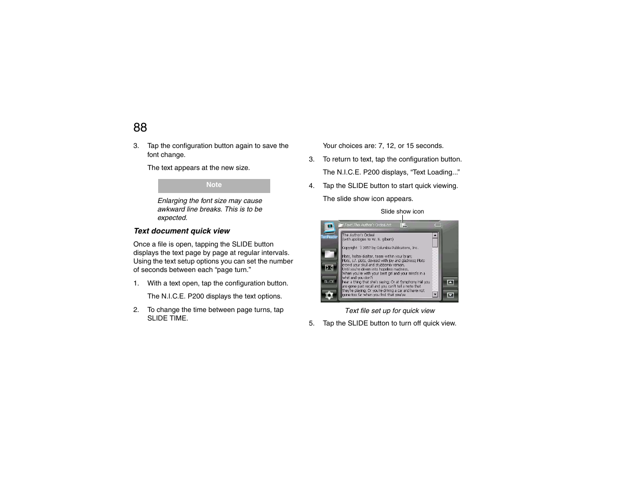 Text document quick view, Chapter 5: using the utilities | Clarion P200 User Manual | Page 88 / 156
