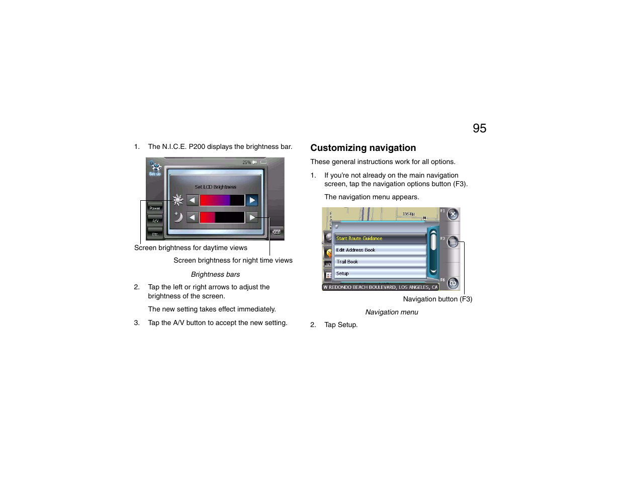 Customizing navigation | Clarion P200 User Manual | Page 95 / 156