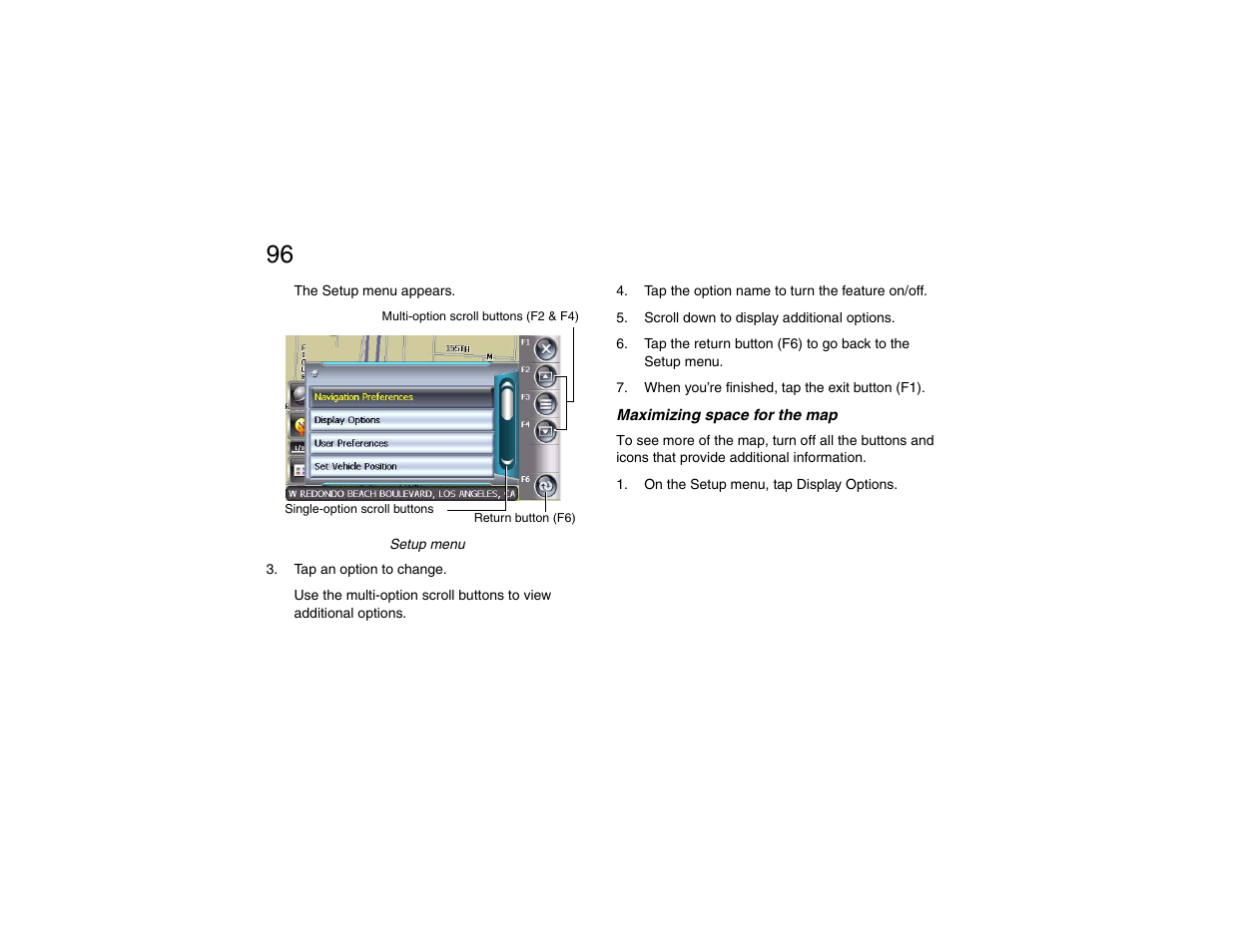 Maximizing space for the map, Chapter 6: customizing | Clarion P200 User Manual | Page 96 / 156