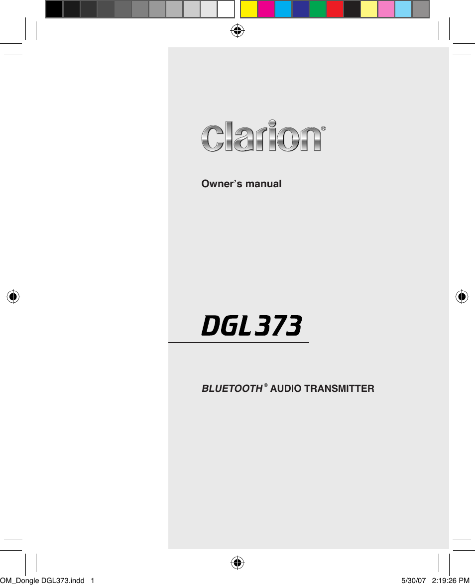 Clarion DGL373 User Manual | 24 pages