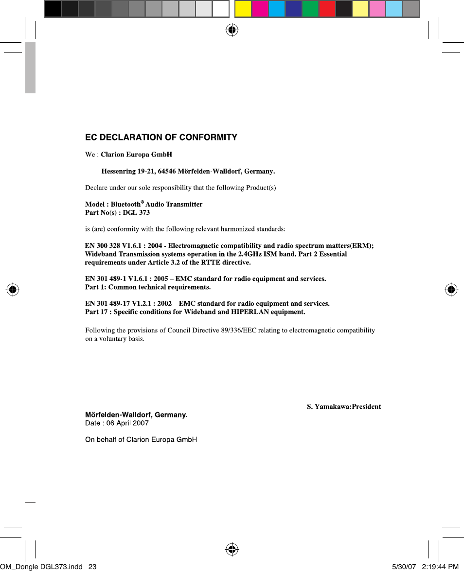 Clarion DGL373 User Manual | Page 23 / 24