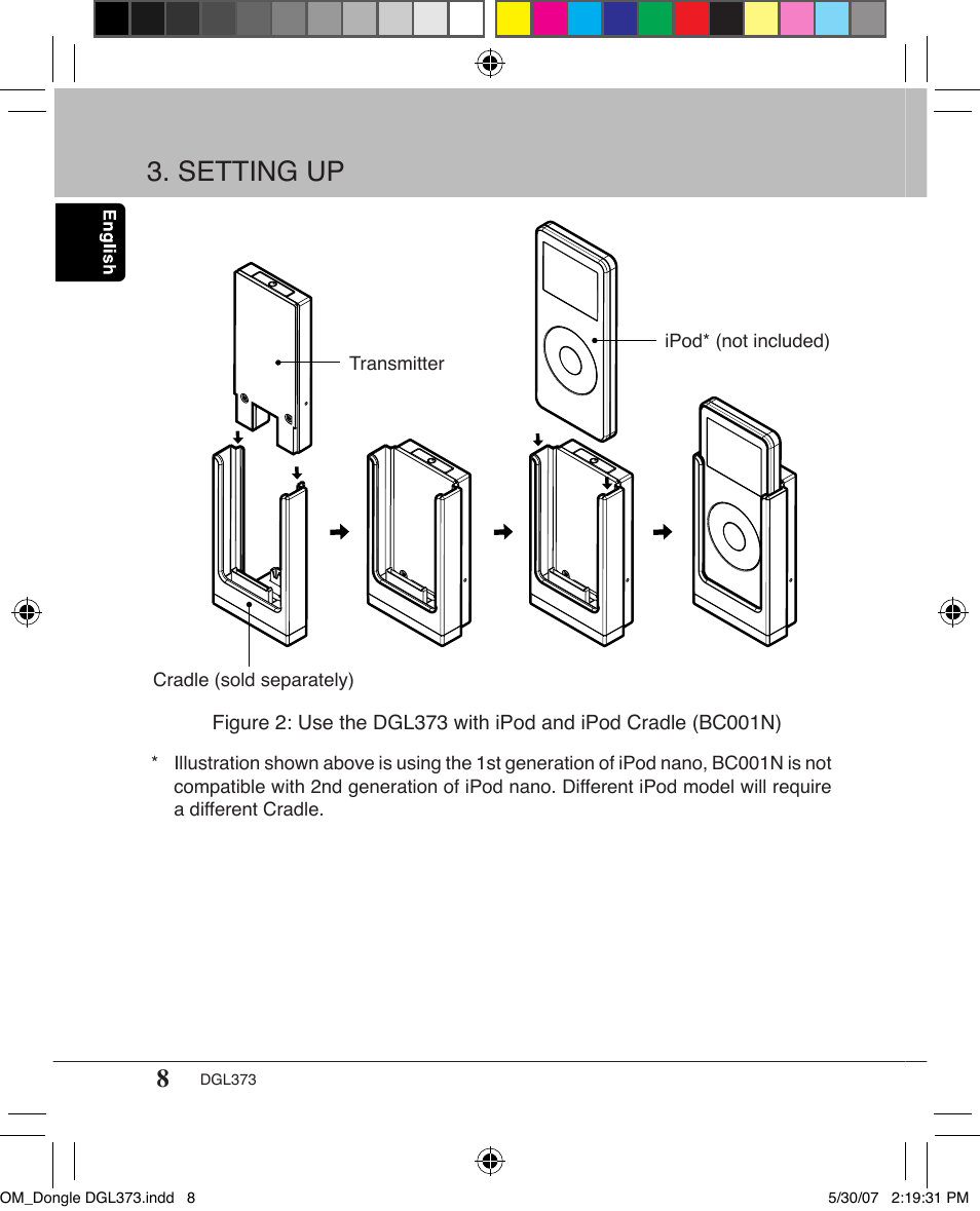 Setting up | Clarion DGL373 User Manual | Page 8 / 24