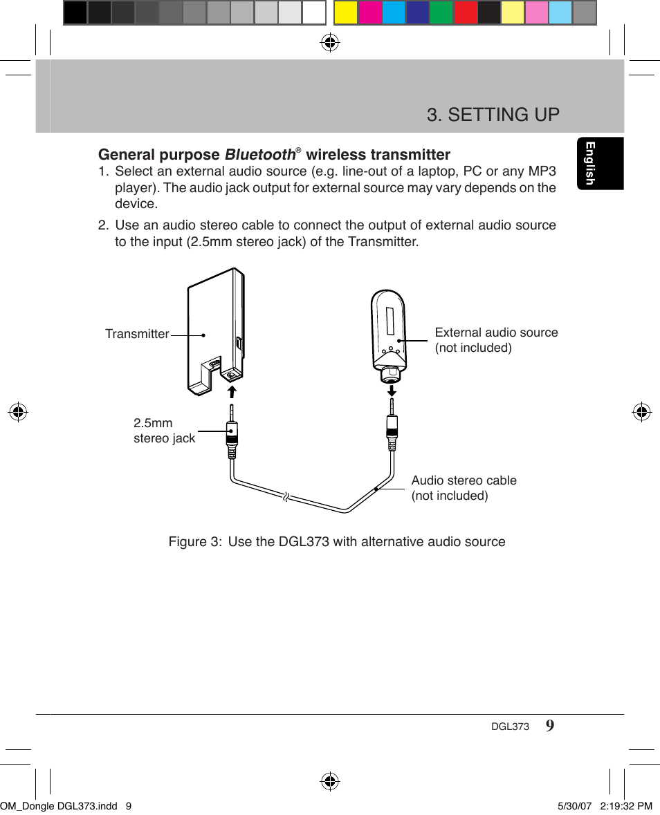 Setting up | Clarion DGL373 User Manual | Page 9 / 24