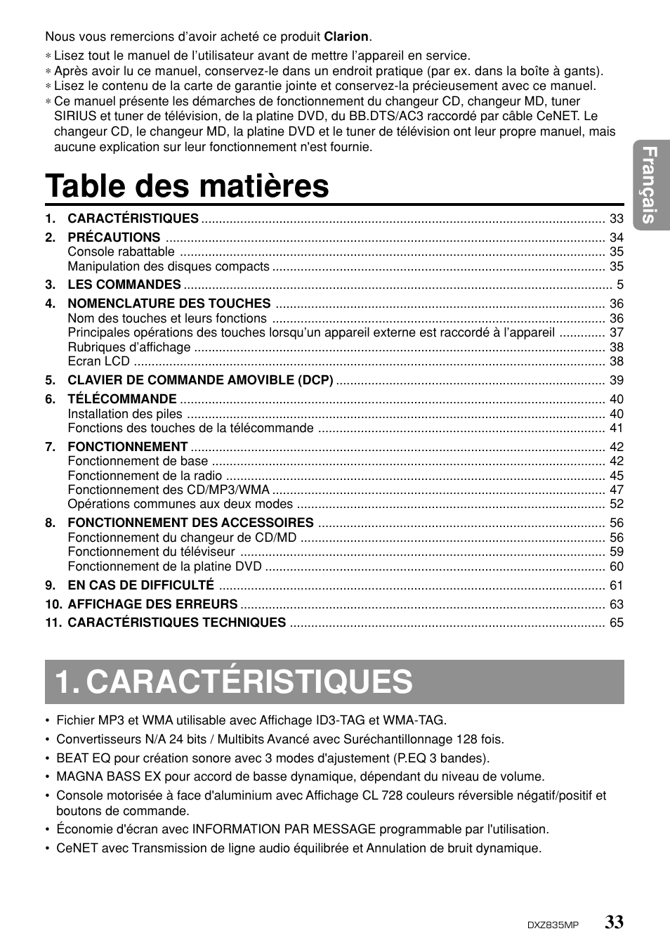 Clarion DXZ835MP User Manual | Page 29 / 96