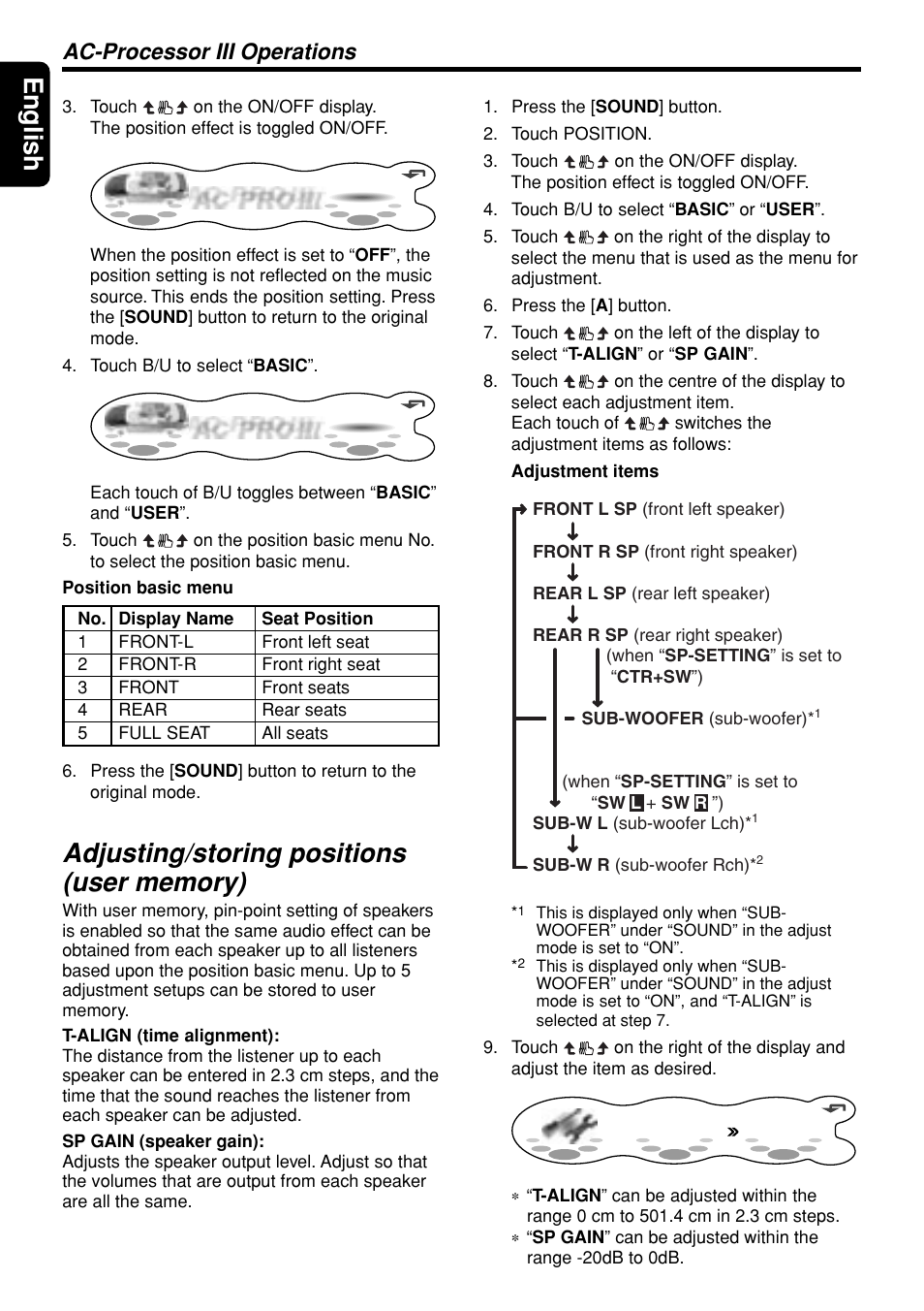 English, Ac-processor iii operations | Clarion DXZ948RMP User Manual | Page 18 / 69