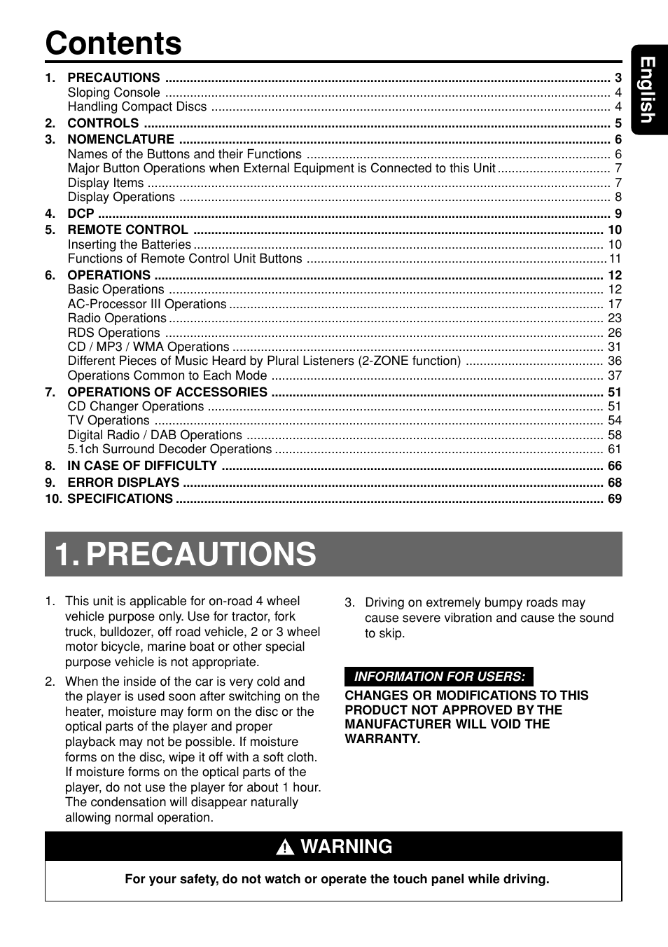 Clarion DXZ948RMP User Manual | Page 3 / 69