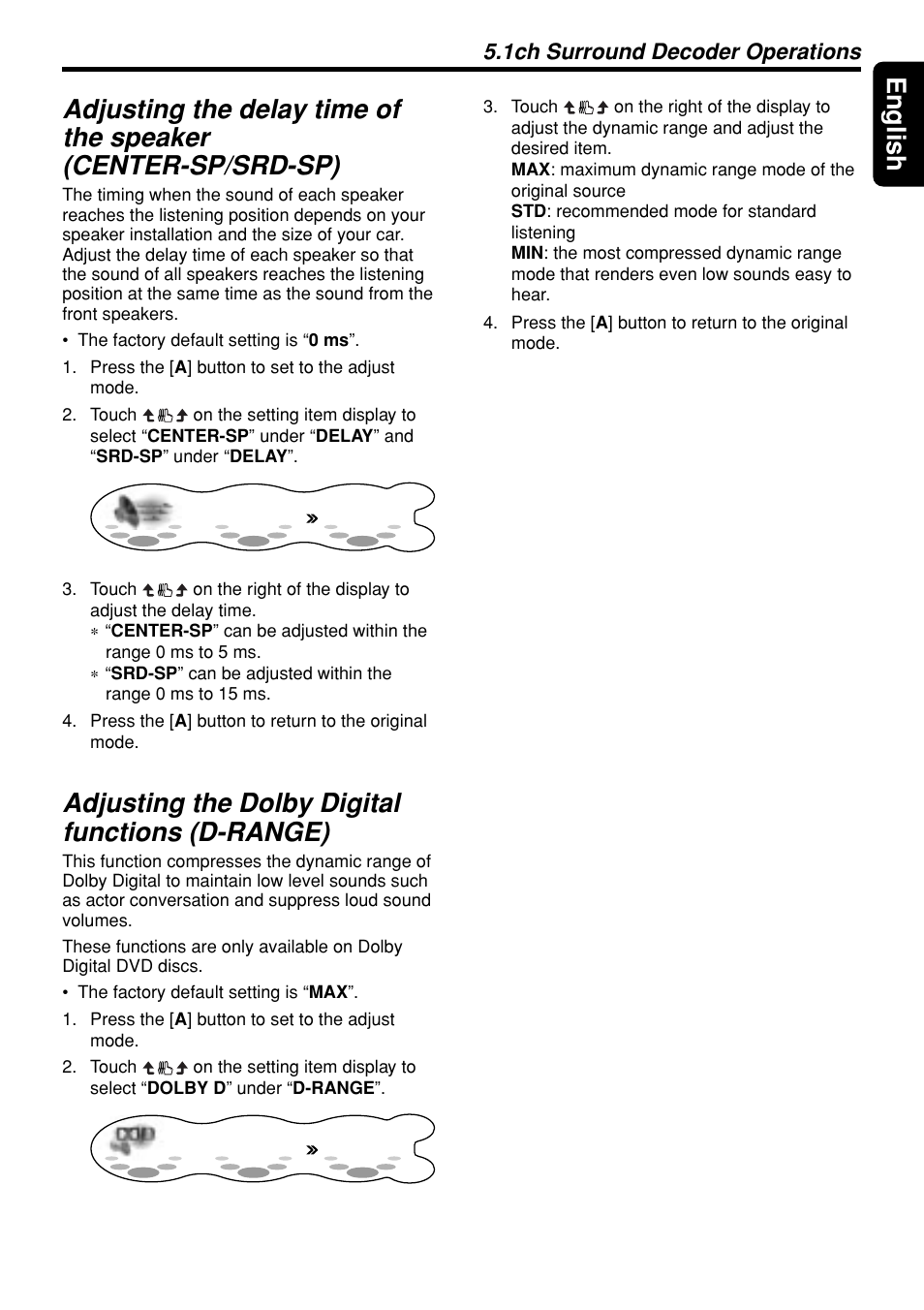Adjusting the dolby digital functions (d-range), 1ch surround decoder operations | Clarion DXZ948RMP User Manual | Page 65 / 69