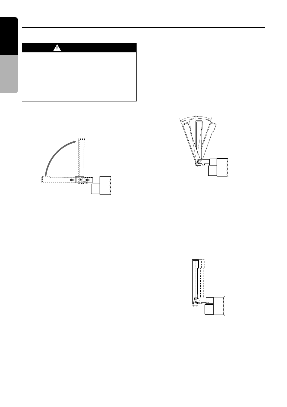 English, Warning, Opening and turning the display | Basic operations, Standing up the liquid crystal panel, Housing the liquid crystal panel | Clarion VRX925VD User Manual | Page 22 / 82