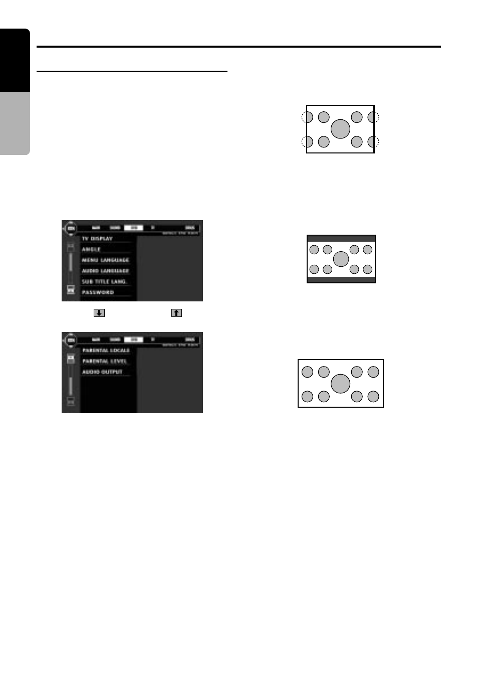 Changing dvd system settings, Dvd video player operations, English | Selecting the dvd setup menu, Setting up the screen size, Setting up the angle mark display, Setting up the disc menu language | Clarion VRX925VD User Manual | Page 28 / 82