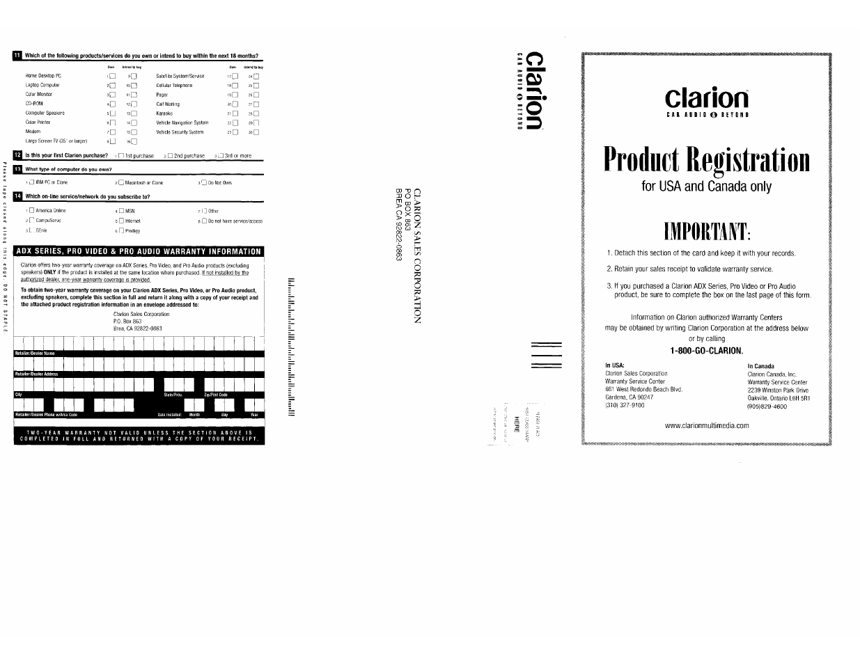 Clarion VRX925VD User Manual | Page 81 / 82